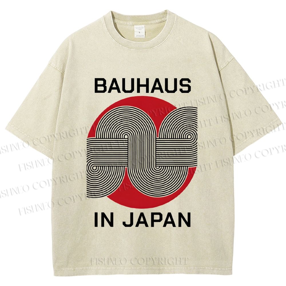 Unisex Bauhaus In Japan Lines Printed Washed Tee