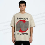 Unisex Bauhaus In Japan Lines Printed Washed Tee