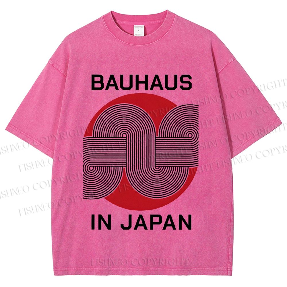 Unisex Bauhaus In Japan Lines Printed Washed Tee
