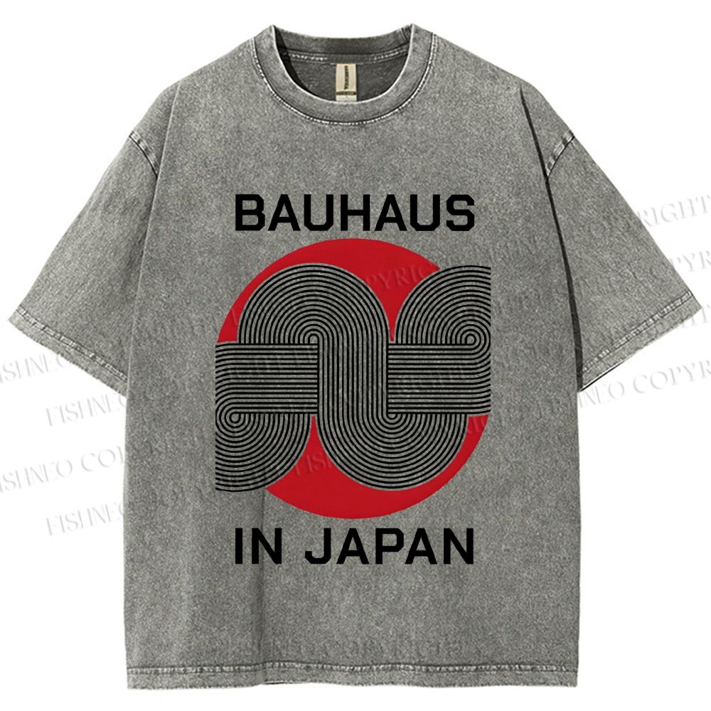 Unisex Bauhaus In Japan Lines Printed Washed Tee