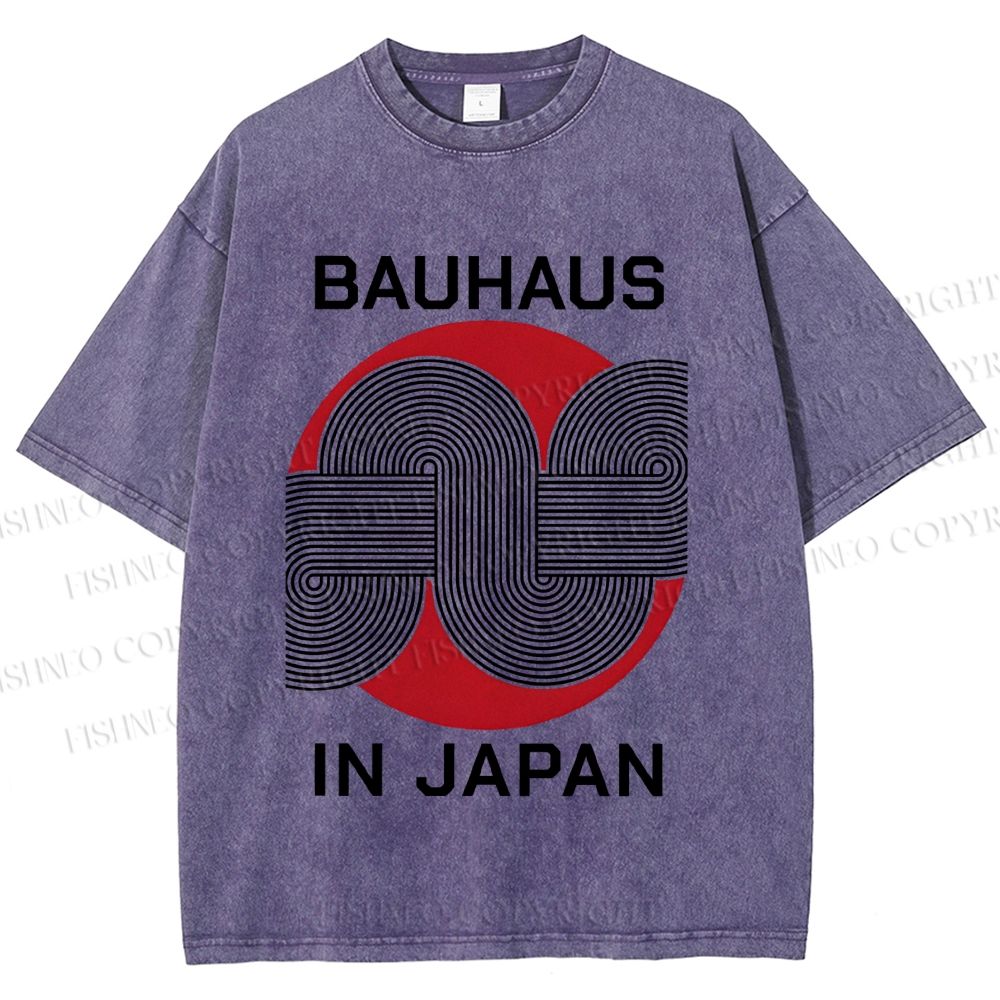 Unisex Bauhaus In Japan Lines Printed Washed Tee