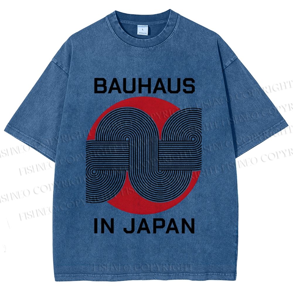 Unisex Bauhaus In Japan Lines Printed Washed Tee