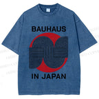 Unisex Bauhaus In Japan Lines Printed Washed Tee