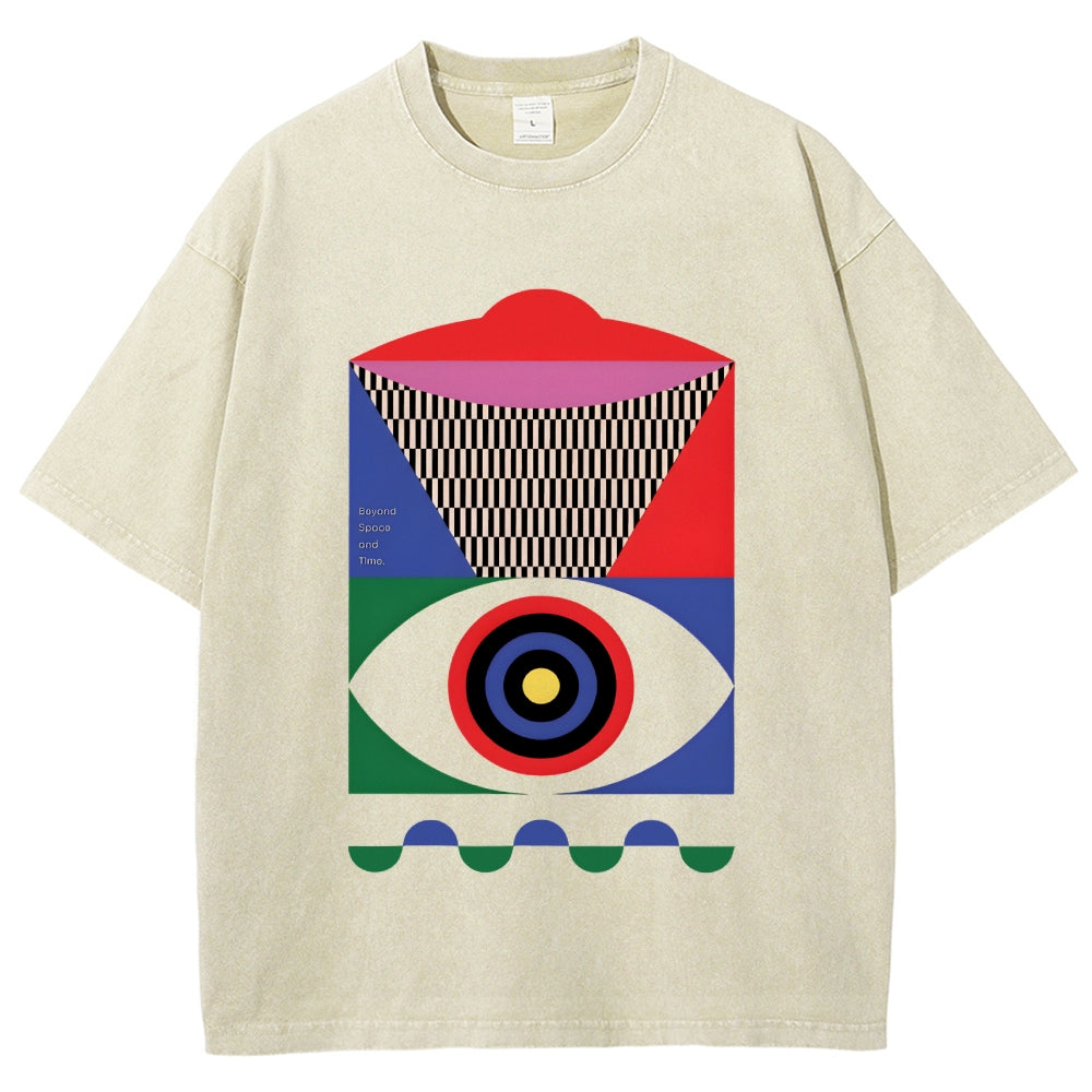 Abstract Minimalist Eye Vintage Washed T-shirt