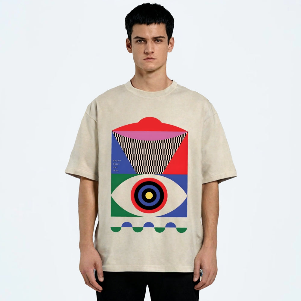 Abstract Minimalist Eye Vintage Washed T-shirt