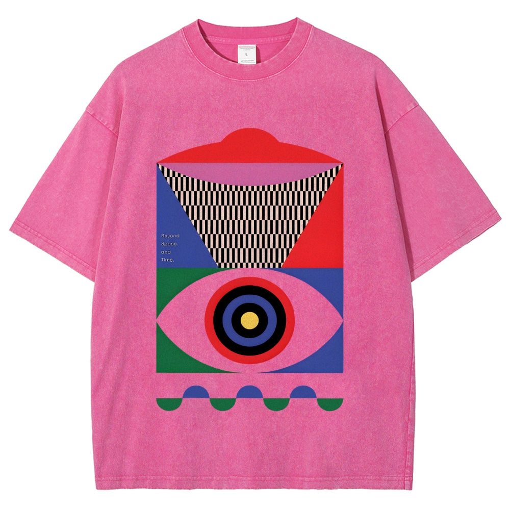 Abstract Minimalist Eye Vintage Washed T-shirt