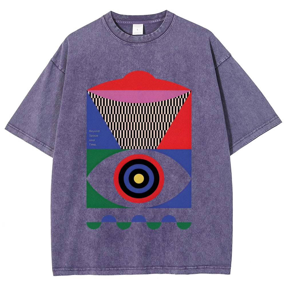 Abstract Minimalist Eye Vintage Washed T-shirt