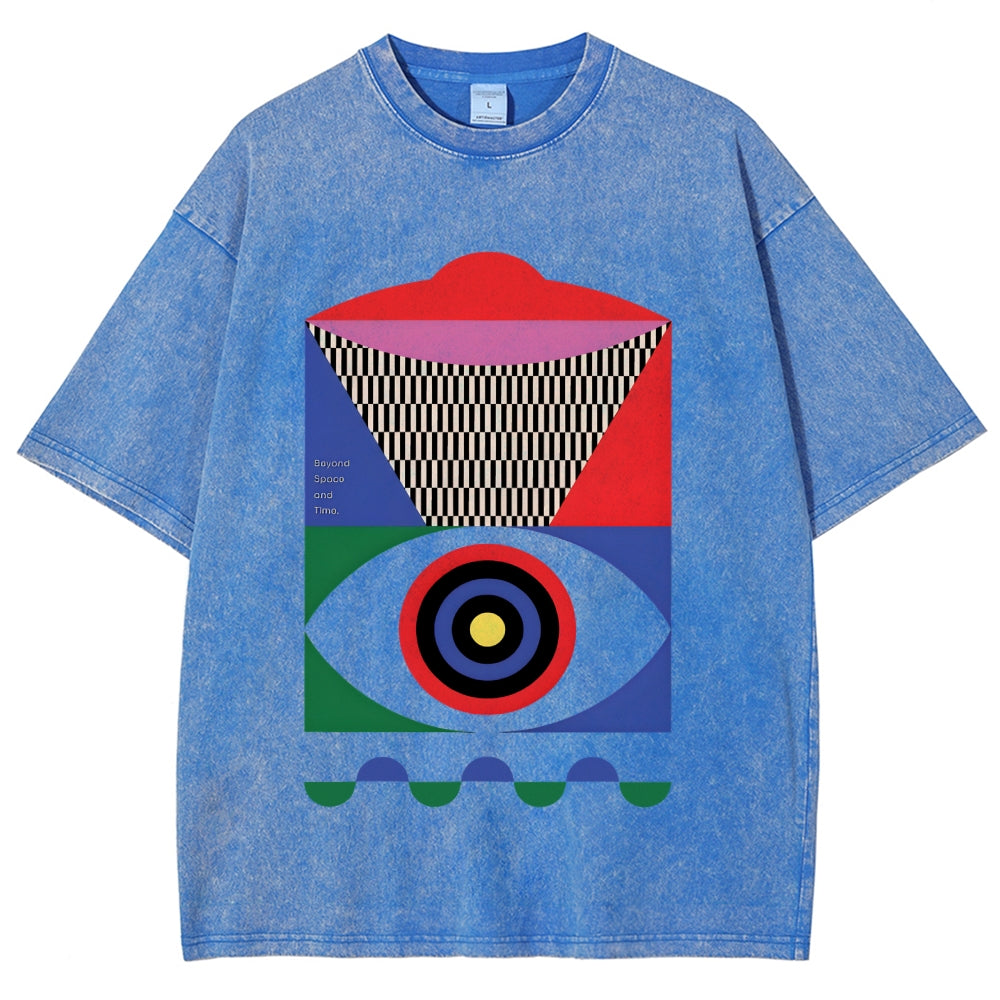 Abstract Minimalist Eye Vintage Washed T-shirt