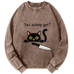 Cat With Murderous Intent Washed Sweatshirt