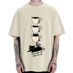 Coffee and Cats Vintage Washed T-shirt