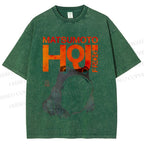 Unisex Matsumoto Hoji Frog Printed Washed Tee