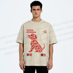 Unisex Yayoi Kusama Love Dog Printed Washed Tee