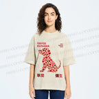 Unisex Yayoi Kusama Love Dog Printed Washed Tee