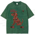 Unisex Yayoi Kusama Love Dog Printed Washed Tee