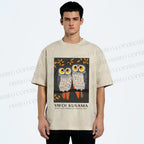 Unisex Dotty Owl Duo Printed Washed Tee