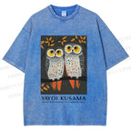 Unisex Dotty Owl Duo Printed Washed Tee