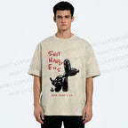 Unisex Balloon Dog Oops Printed Washed Tee