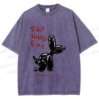 Unisex Balloon Dog Oops Printed Washed Tee