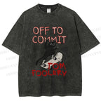 Unisex Skate Cat Shenanigans Printed Washed Tee