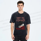 Unisex Skate Cat Shenanigans Printed Washed Tee