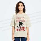 Unisex Skate Cat Shenanigans Printed Washed Tee