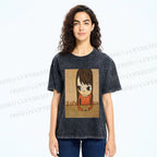 Unisex Yoshitomo Nara Hope So Girl Printed Washed Tee