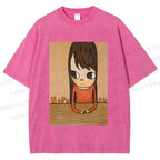 Unisex Yoshitomo Nara Hope So Girl Printed Washed Tee