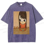 Unisex Yoshitomo Nara Hope So Girl Printed Washed Tee