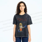 Unisex Yoshitomo Nara Fat Lips And Open Wounds Printed Washed Tee