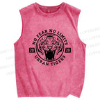 Unisex Tiger Printed Washed Tank Top
