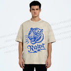 Unisex Rawr Tiger Printed Washed Tee