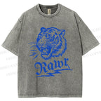 Unisex Rawr Tiger Printed Washed Tee
