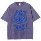 Unisex Rawr Tiger Printed Washed Tee