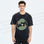 Unisex Green Rats Printed Washed Tee