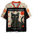 Yayoi Kusama Cat Printed Jersey Shirts