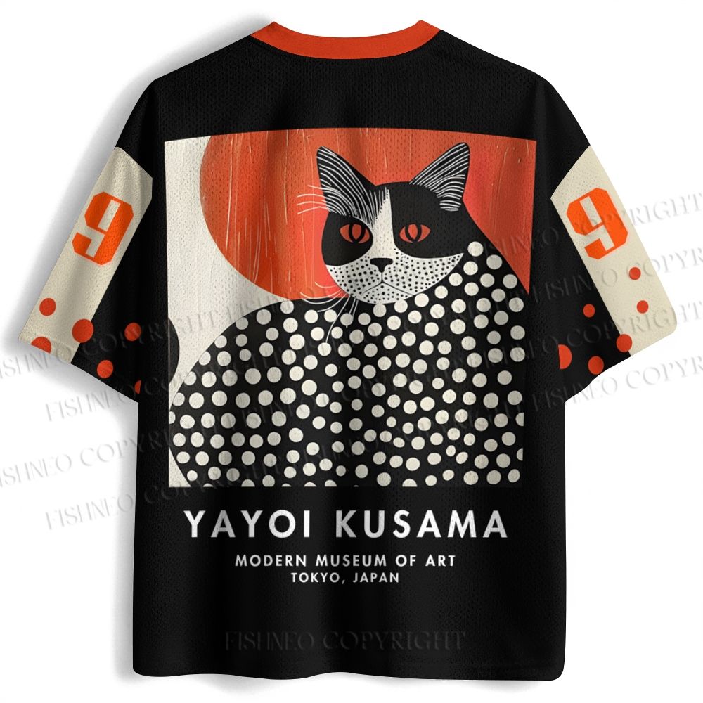 Yayoi Kusama Cat Printed Jersey Shirts