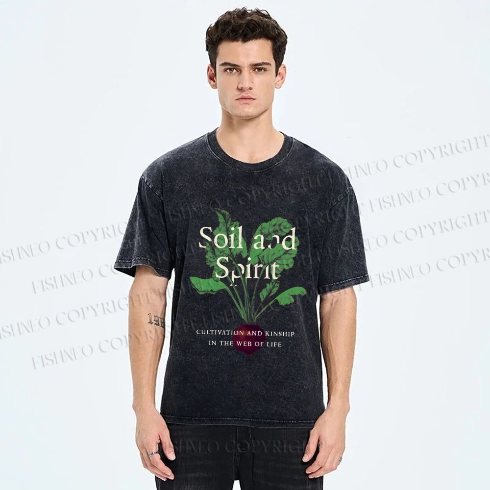 Unisex Soil & Spirit Beetroot Printed Washed Tee
