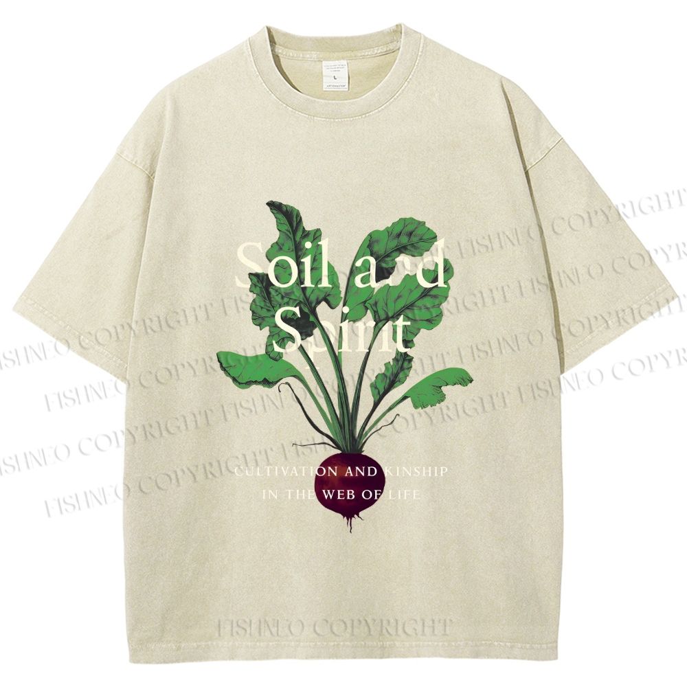 Unisex Soil & Spirit Beetroot Printed Washed Tee