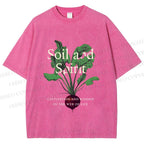 Unisex Soil & Spirit Beetroot Printed Washed Tee