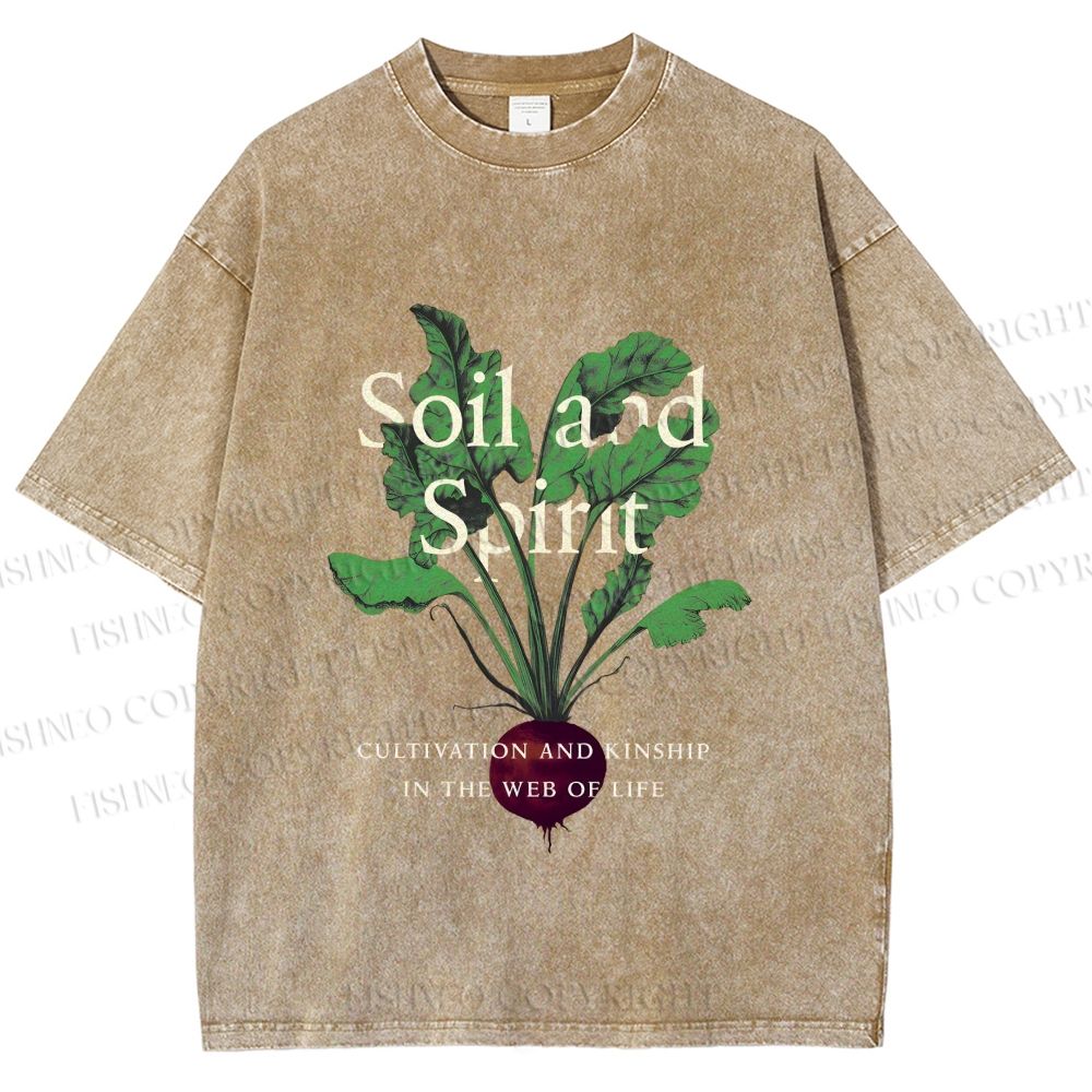 Unisex Soil & Spirit Beetroot Printed Washed Tee