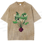 Unisex Soil & Spirit Beetroot Printed Washed Tee