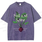 Unisex Soil & Spirit Beetroot Printed Washed Tee