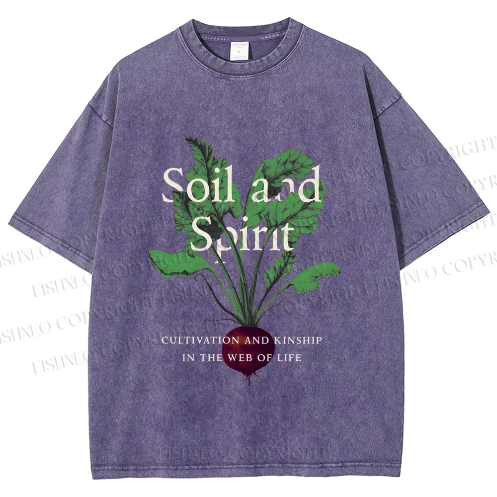 Unisex Soil & Spirit Beetroot Printed Washed Tee