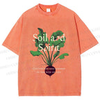 Unisex Soil & Spirit Beetroot Printed Washed Tee