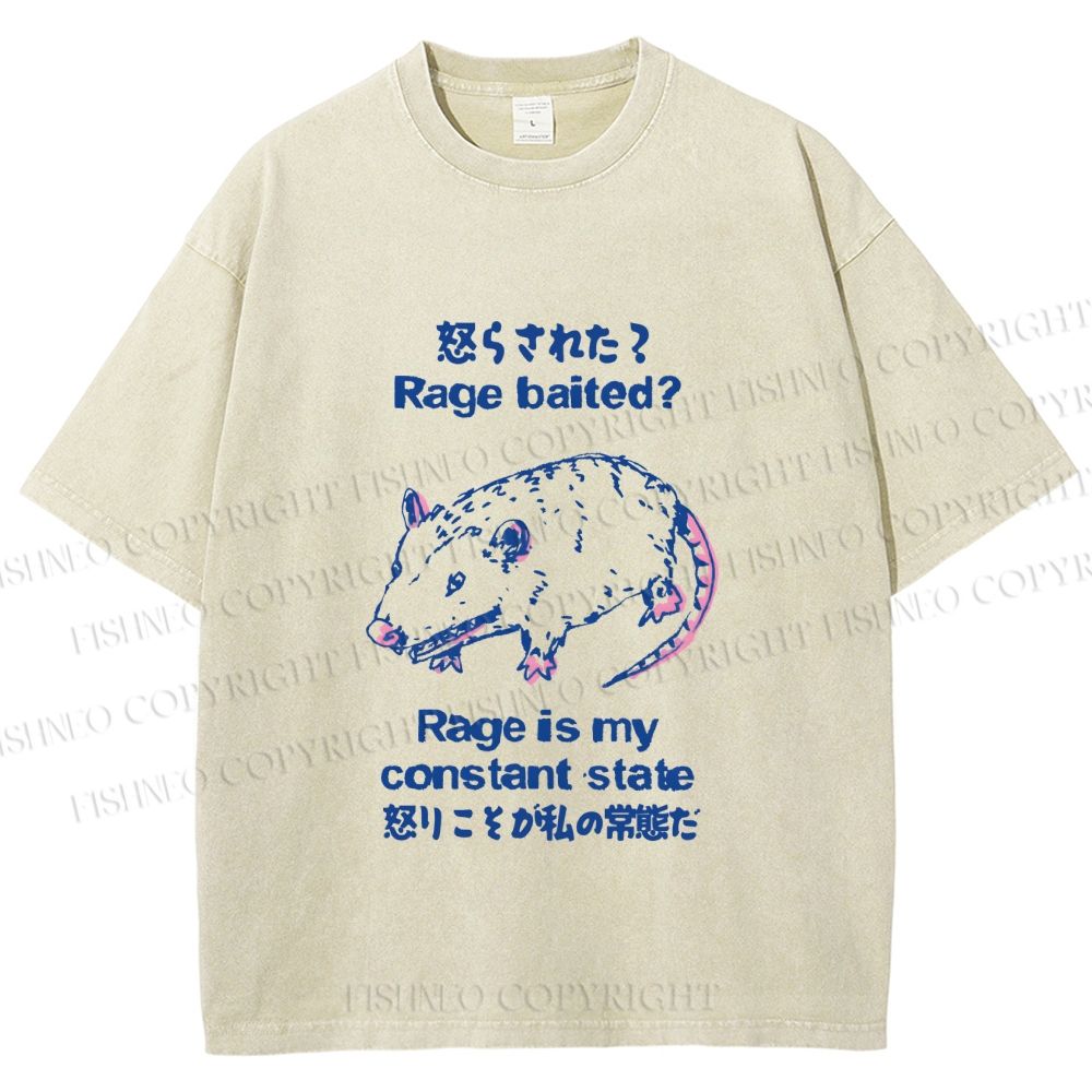 Unisex Rage is Rat's Constant State Printed Wash Tee