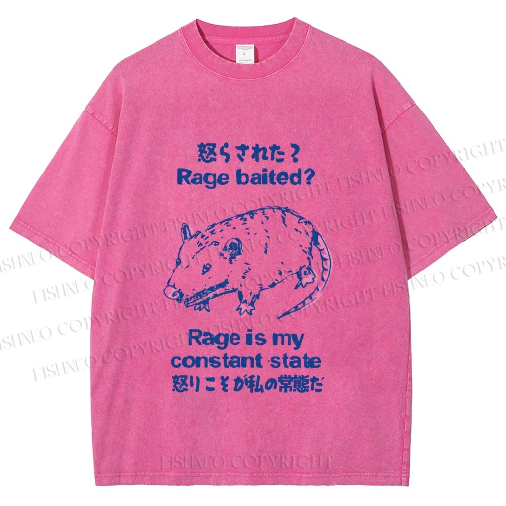 Unisex Rage is Rat's Constant State Printed Wash Tee