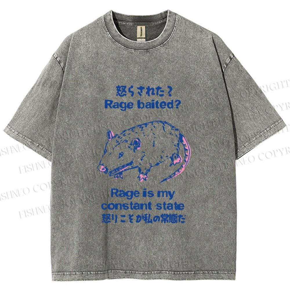 Unisex Rage is Rat's Constant State Printed Wash Tee