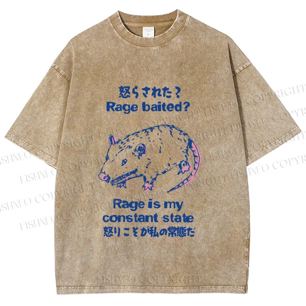 Unisex Rage is Rat's Constant State Printed Wash Tee