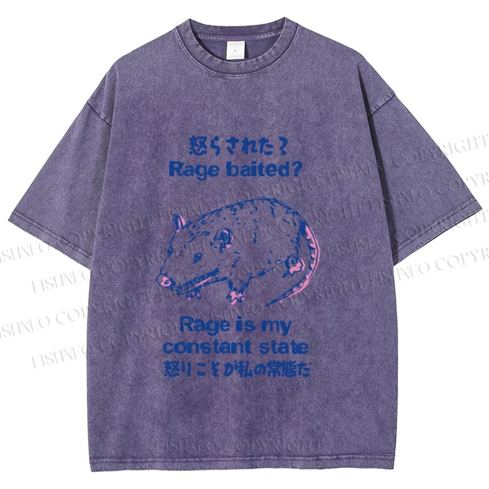 Unisex Rage is Rat's Constant State Printed Wash Tee