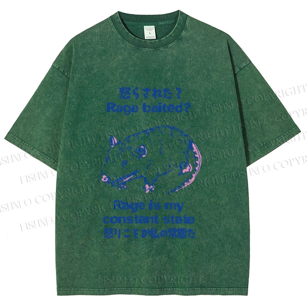 Unisex Rage is Rat's Constant State Printed Wash Tee